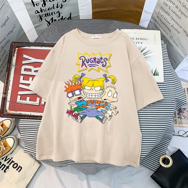 Camisetas de algodón de estilo Vintage de cómics elegantes, camisetas holgadas de verano con cuello redondo para mujer, nuevas camisetas de Harajuku para adolescentes de 2021, ropa Kawaii para estudia