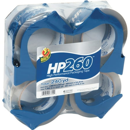UPC: 0075353077252 | Duck HP 260 Clear Packaging Tape with Dispenser  1.88 in. x 60 yd.  4 Pack