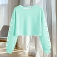 thumbnail image 4 of Uootdi Casual Tops for Women Crewneck Long Sleeve Floral Print Cropped Hem Fall Winter Casual Sweatshirts Gift, 4 of 5