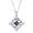 Purple, variant on Stainless Steel Witches Knot Birthstone Necklace Cubic Zirconia Wiccan Witchcraft Pendant Jewelry For Outdoor Travel Hiking(Purple-2.3Cm)