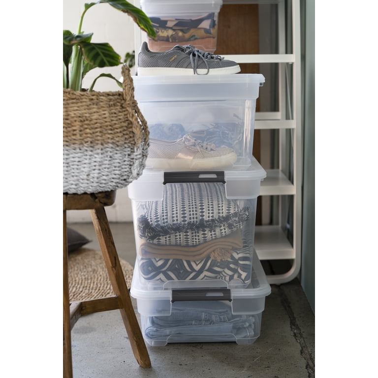 Ezy Storage Solutions Line 4.2 Qt Clear Plastic Storage Box with
