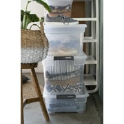 Ezy Storage Solutions 28 Qt Clear Plastic Underbed Storage Box with Latching Lids - Pack of 8