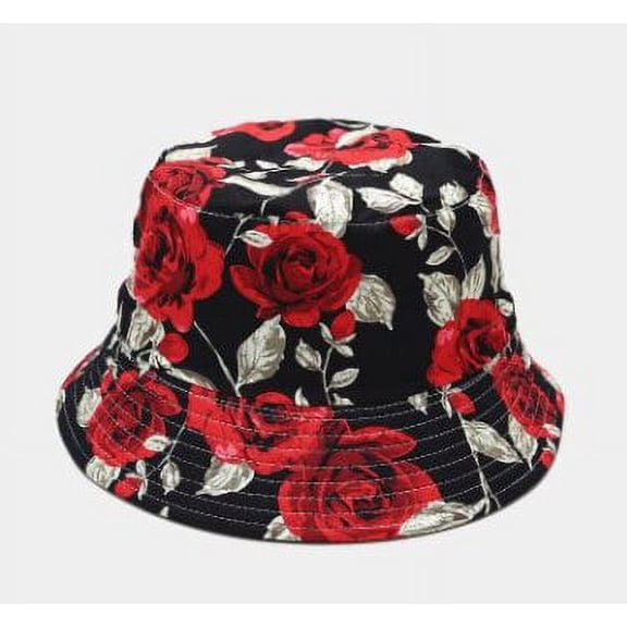 CoCopeanut Baru Dua Sisi Topi Wanita Rose Bordir Nelayan Ember Topi Wanita Musim Semi Musim Gugur Outdoor Sunscreen Sun Hat Basin Topi Hadiah