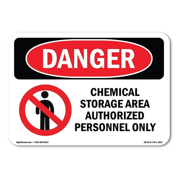 OSHA Danger Sign - Chemical Storage Area | Plastic Sign | Protect Your Business, Construction Site, Warehouse & Shop Area |  Made in The USA
