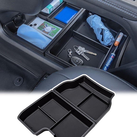 2PCS Bottom Console Trays Compatible with 2021-2026 Toyota Sienna Accessories, Multiple Compartments Lower Center Console Organizer Storage Box for Organizing Small Items