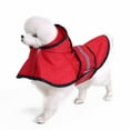 thumbnail image 4 of Dog Reflective Raincoat with Hood Harness Hole, Waterproof Slicker Poncho for Small Medium Dogs and Puppies, XS, Red, 4 of 6