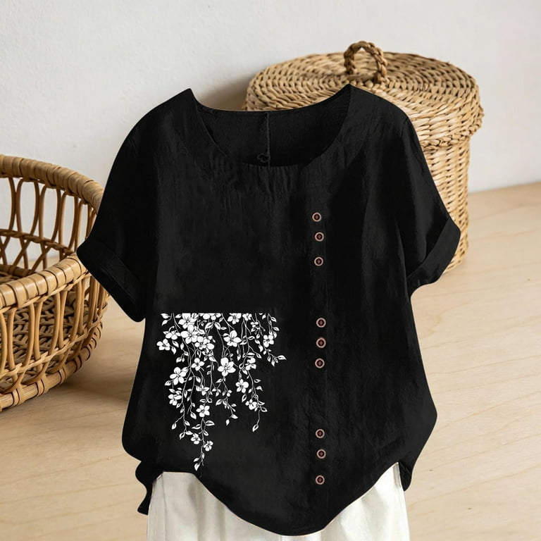Stamzod Plus Size Clothes for Women Summer Short Sleeve Casual