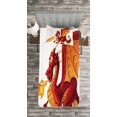 thumbnail image 3 of Ambesonne Dragon Quilted Bedspread Set 2 Pcs, Funny Mascot Cartoon, Twin Size, Orange Red, 3 of 3