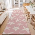 thumbnail image 3 of Hallway Runner Rug 2'x6', Pink Starfish Coastal Kitchen Runner Rugs Non-Slip Carpet Mats, Nautical Summer Ocean Abstract Art Bedside Rugs Runners Washable Floor Carpet for Bathroom Laundry Room, 3 of 8