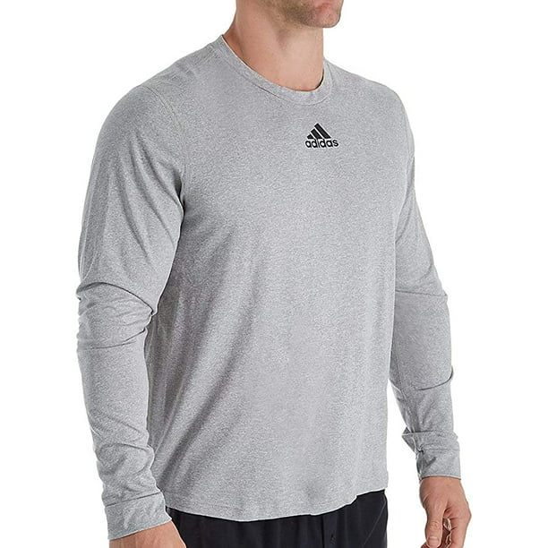 Fiel prueba frontera EK0130 Adidas Climalite Creator Long Sleeve T-Shirt Medium Grey Heather XS  - Walmart.com