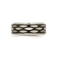 thumbnail image 2 of Gem & Harmony Black Plated Stainless Steel 8mm Grooved Wedding Band Ring for Men, 2 of 6