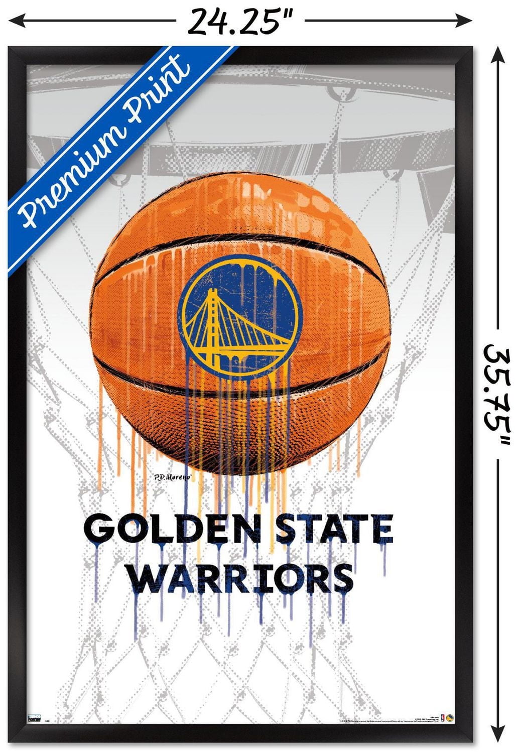 NBA Golden State Warriors - Drip Ball 20 Wall Poster, 22.375" x 34"