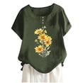 thumbnail image 2 of Offres du Jour Liquidation Iumwxz Tuniques Décontractées Amples Ajourées Hauts d'Été pour Femmes T-Shirts Graphiques Floraux Hauts à Manches à Volants Col Rond pour Femmes Offres du Jour Rendez-Vous, 2 of 4