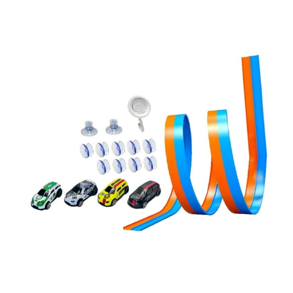 1 Pista Flexible de Carreras para Niños Pista de Coches de Aleación Circuito de Carreras Rampas Flexibles Juguete de Ensamblaje Material Resistente