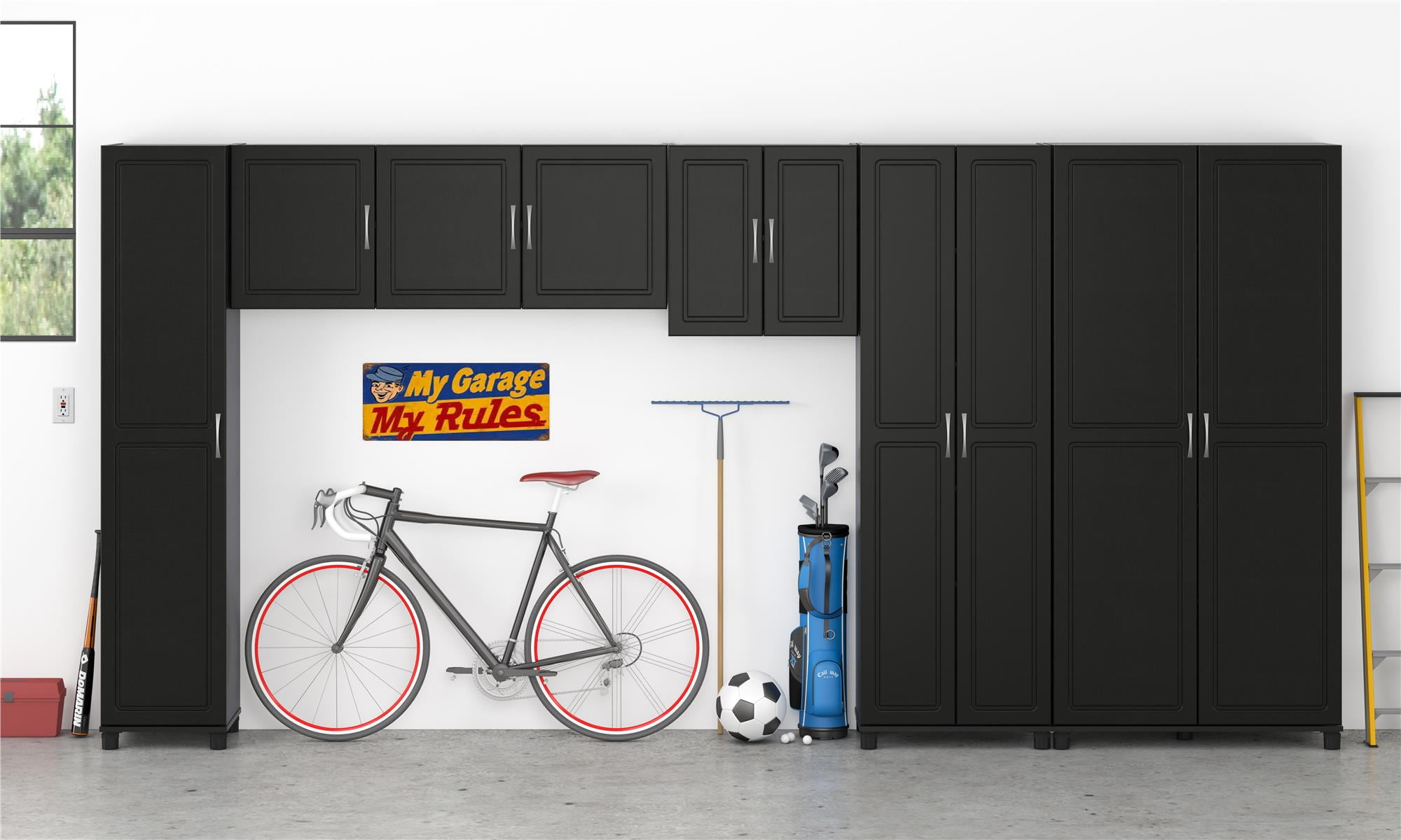 Systembuild Evolution Kendall 24" Utility Storage Cabinet, Black