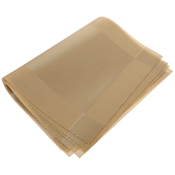FOMIYES Set of 4 Washable Golden Dining Table Placemats with , Oilproof and Design