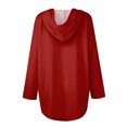 thumbnail image 3 of UPPADA Womens Loose Fit Hoodies V Neck Long Sleeve Hooded Sweatshirts Trendy Fall Oversized Drawstring Hoodie with Pocket Women Hooded Sweatshirt Red,L, 3 of 6