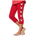 thumbnail image 4 of Juslio Girls Capris Kids Girls Fashion Baesball Print Summer Leisure Yoga Leggings Sports Cropped（Red Capris， 2 Years）, 4 of 4
