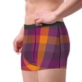thumbnail image 4 of Fotbe Purple Yellow Buffalo Plaid Men’s Total Support Pouch Boxer Briefs, X-Temp Cooling, Moisture-Wicking Underwear, Regular, Long-leg and Trunk-X-Large, 4 of 9