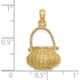 thumbnail image 3 of 14K Yellow Gold 3-D Moveable Handle Flower Basket Charm (17.4 X 14.2) Made In United States k7993, 3 of 5