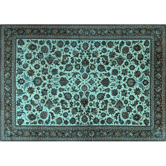 Ahgly Company Indoor Rectangle Persian Light Blue Traditional Area Rugs, 2' x 4'