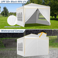 thumbnail image 6 of HOTEEL Pop up Canopy Tent 10x10 Commercial Instant Canopy with 4 Sidewalls & Carry Bag,Portable Tent for Parties Beach Camping Party Event Shelter Sun Shade,White, 6 of 12