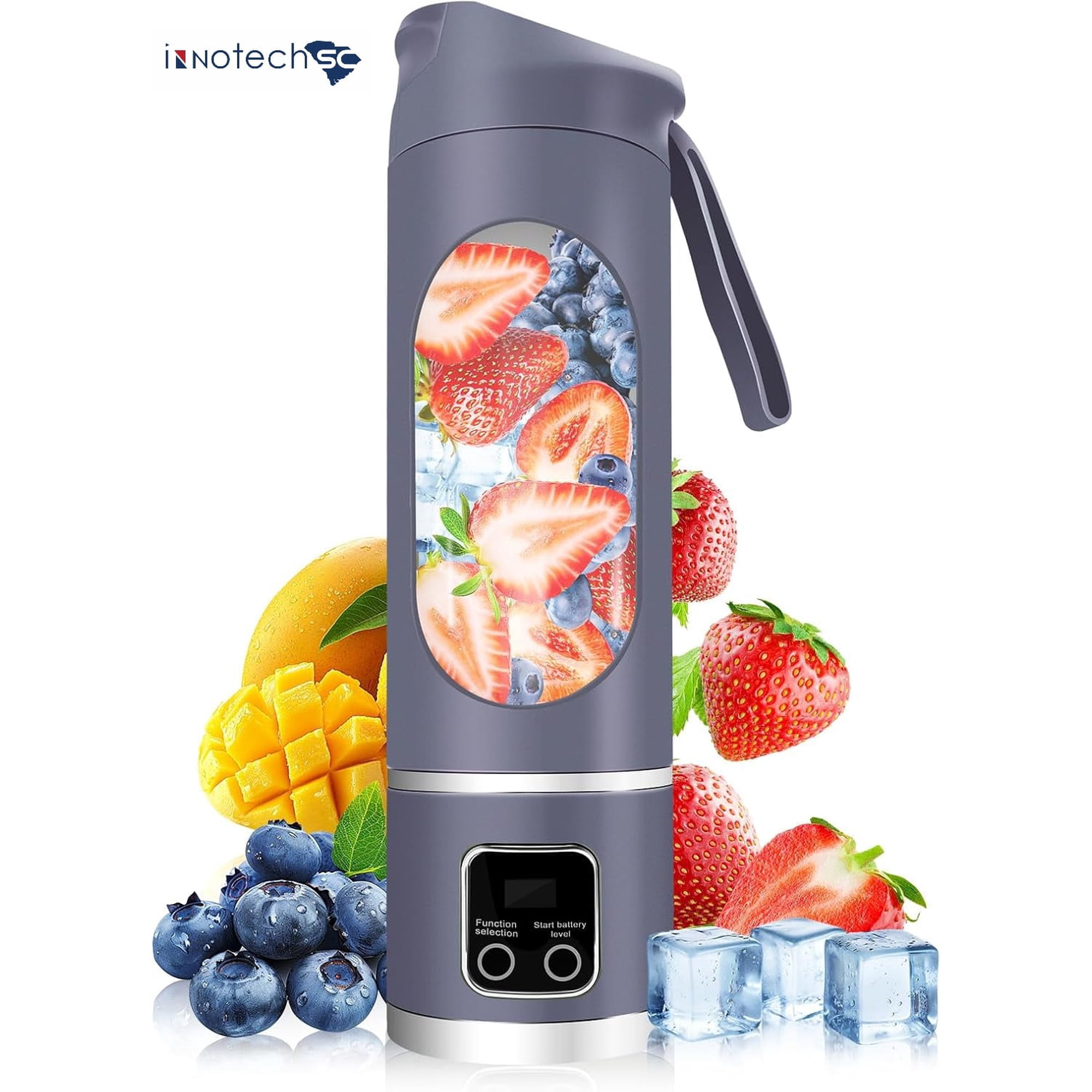 INNOTECH SC Portable Personal Electric USB Juicer，500ML Mini Blender Portable Blender For Shakes and Smoothies juice，12 Blades Great for Mixing，Compact、Convenient and Versatile