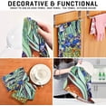 thumbnail image 7 of SKYSONIC Blue Iris Garden Kitchen Towels, 18 x 28 Inch Super Soft and Absorbent Dish Cloths for Washing Dishes, 4 PCS Reusable Multi-Purpose Microfiber Hand Towels for Kitchen, 7 of 7