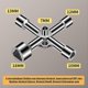 thumbnail image 2 of 4 Way Triangle Key 5 Sizes 7mm/10mm/12mm/13mm/18mm Utilities Triangle Key for Electric Box, Gas, Water, Electric Meter, Cabinet Box, Silver, 2 of 4
