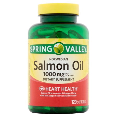 (2 Pack) Spring Valley Norwegian Salmon Oil Softgels, 1000 mg, 120 (Best Salmon For Omega 3)