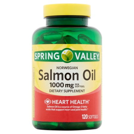 120 Hexane Free Softgel - (2 Pack) Spring Valley Norwegian Salmon Oil Softgels, 1000 mg, 120 Ct