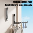 thumbnail image 4 of EGNMCR Storage Bins, Storage Containers Door-mounted Hook Clothes Rack And Multi-functional Clothes Hanger With Hooks Sock Clips Drying Rod And Retractable And Foldable Storage Rack Iron storage rack, 4 of 6