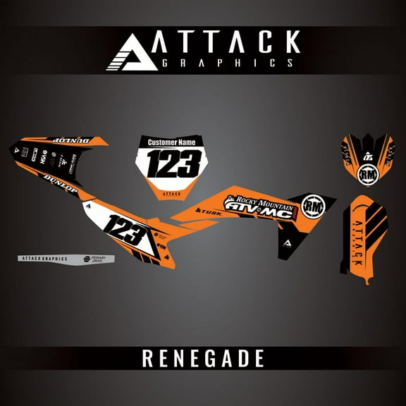 Attack Graphics Custom Renegade Complete Bike Graphics Kit for KTM 50 SX 2025