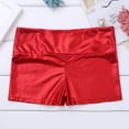 thumbnail image 5 of LiiYii Kids Girls Shiny Metallic Shorts Hot Pants Sparkly Dance Bottoms Athletic Gymnastic Tumbling Workout Boyshorts Red 10, 5 of 7