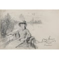 thumbnail image 3 of Ferdynand Bryll 14x11 Black Modern Framed Museum Art Print Titled - A Woman in a Boat (1883), 3 of 5