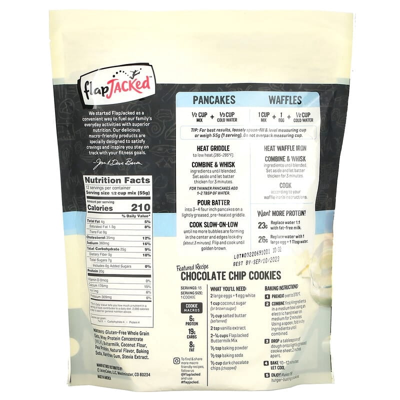 FlapJacked, Pancake and Baking Mix, Gluten-Free, Buttermilk, 24 oz