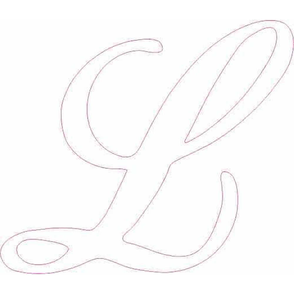 3.5in x 3in White Cursive L Monogram Sticker