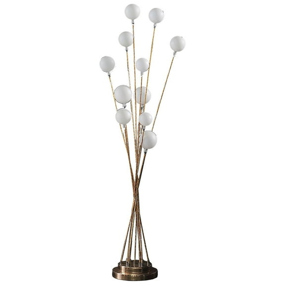 46" Golden Chrome Contemporary Multi Light LED Floor Lamp