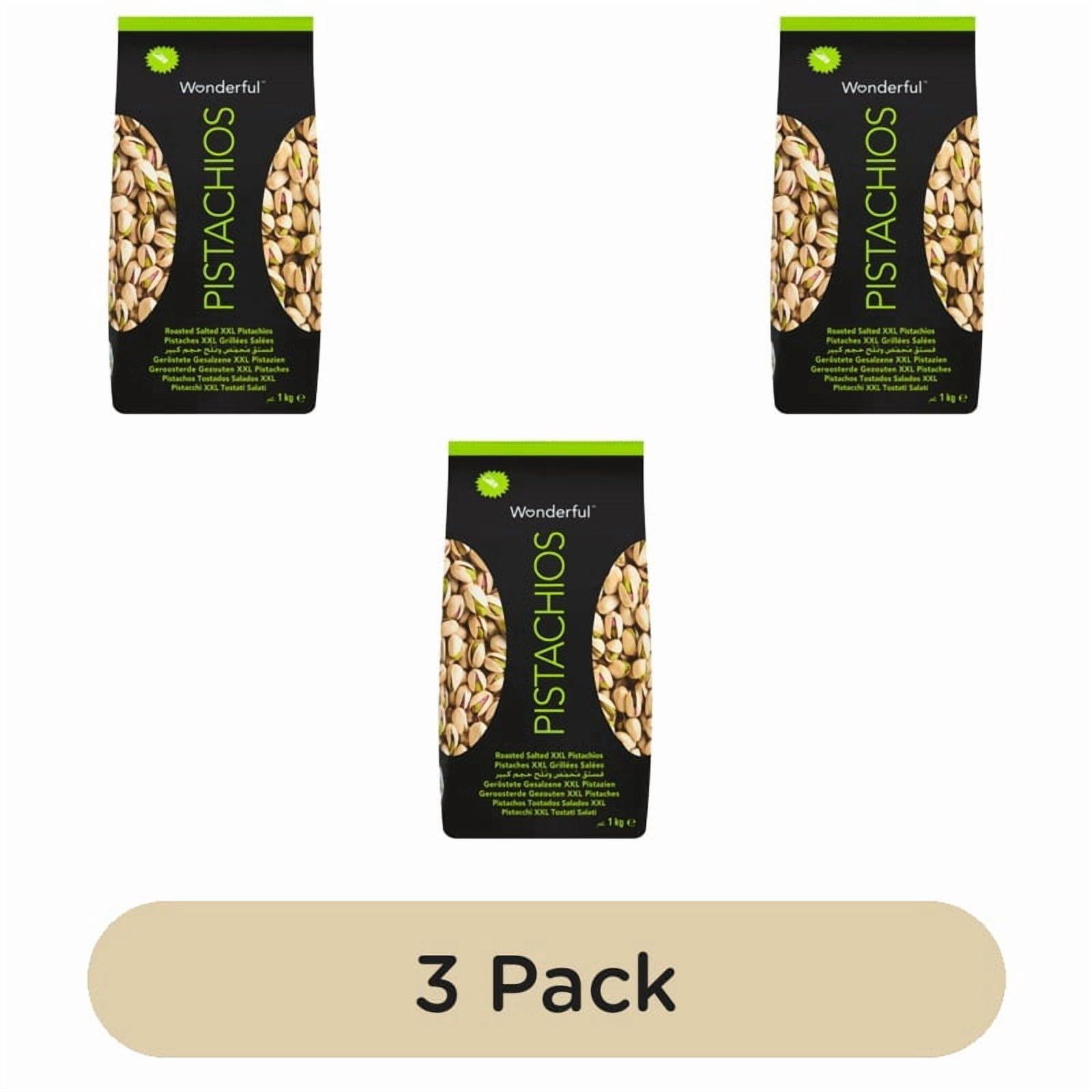 Wonderful Pistachios Roasted & Salted 1kg, British Import (Pack of 3)