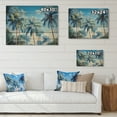 thumbnail image 4 of Designart "Blue Palms Trees Euphony" Floral Print on Natural Pine Wood, 4 of 5