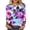 #0233-Purple, variant on Uootdi Womens Tops Crew Neck Long Sleeve Flower All Over Print Long Sleeve Tee for Women Oversized Fresh Botanical Womens Tees