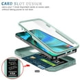 thumbnail image 4 of iPhone 13 Pro Case,Dteck Shockproof Rubber Slide Camera Lens Protection Hybrid PC Ring Holder Kickstand Card Slot Design Cover For Apple iPhone 13 Pro 6.1-inch,Green, 4 of 9