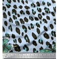 thumbnail image 1 of Soimoi Blue Heavy Canvas Fabric Artistic Insect & Leopard Animal Skin Print Sewing Fabric BTY 58 Inch Wide, 1 of 3