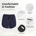 thumbnail image 4 of Balery Copper-Gold Gloss Outline Navy Dark Blue Pantalones cortos deportivos para mujer con forro y dos bolsillos, elásticos, para entrenamiento, gimnasio, yoga-X-Large, 4 of 7