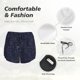 thumbnail image 4 of Balery Copper-Gold Gloss Outline Navy Dark Blue Pantalones cortos deportivos para mujer con forro y dos bolsillos, elásticos, para entrenamiento, gimnasio, yoga-X-Large, 4 of 7