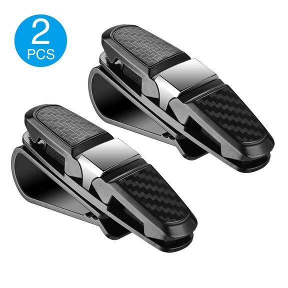 2Pcs Universal Car Auto Sun Visor Glasses Sunglasses Card Ticket Holder Clip Black