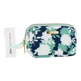 thumbnail image 3 of Sophia Joy Zippered Travel Makeup & Accessory Clutch in Blue Floral Pattern with Signature Gold Hardware, 3 of 7