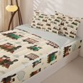 thumbnail image 3 of Castle Fairy Vintage Steam Train Zipper Twin Comforter Sets with Fitted Sheet and 2 Pillowcases,Cloudy Railroad Print Zipper Bedding Set for Bedroom,Beige Red Green,4-Piece,Grey Reversible, 3 of 6