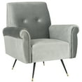 thumbnail image 2 of SAFAVIEH Mira Retro Mid Century Accent Chair, Light Grey Velvet, 2 of 9