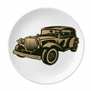Black Classic Cars Outline Pattern Plate Decorative Porcelain Salver Tableware Dinner Dish